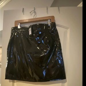 City Chic Black Vicious Vinyl Short Skirt XXS( 12)
